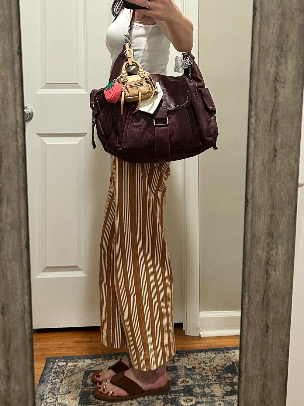 We The Free Leigh Distressed Hobo-Blackberry w/ Micro Emerson & Strawberry Charm - Picture 6 of 16